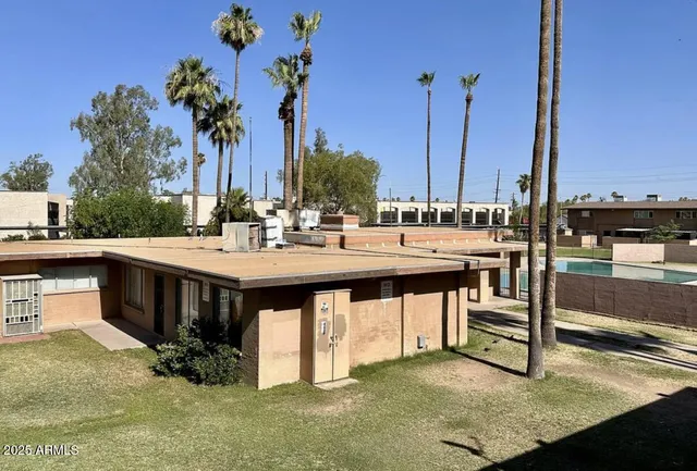 a view of an ocean with outdoor kitchen