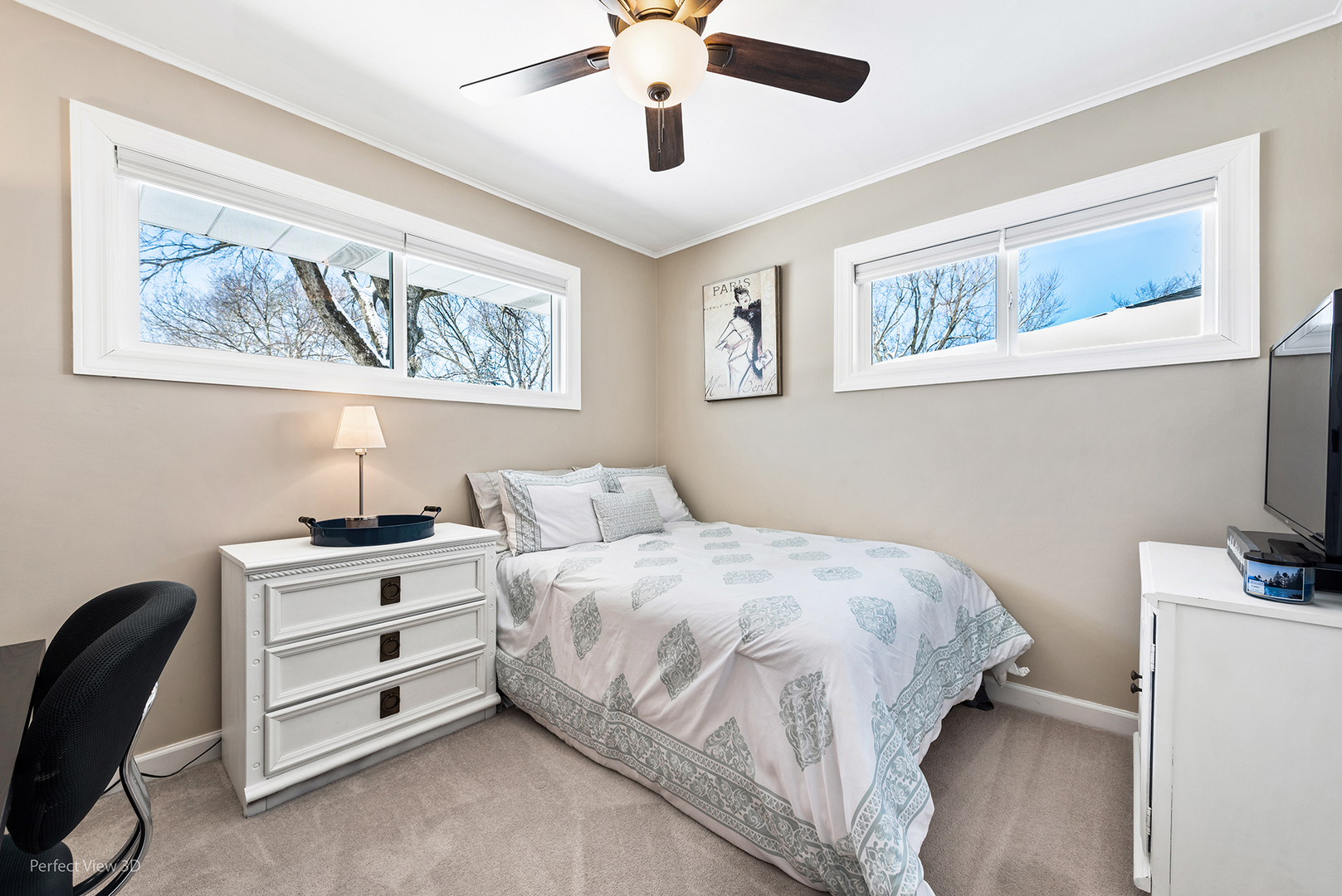 21 Crescent Road Lake Zurich, IL 60047 - Photo 20 of 24 a bedroom with a bed and a desk