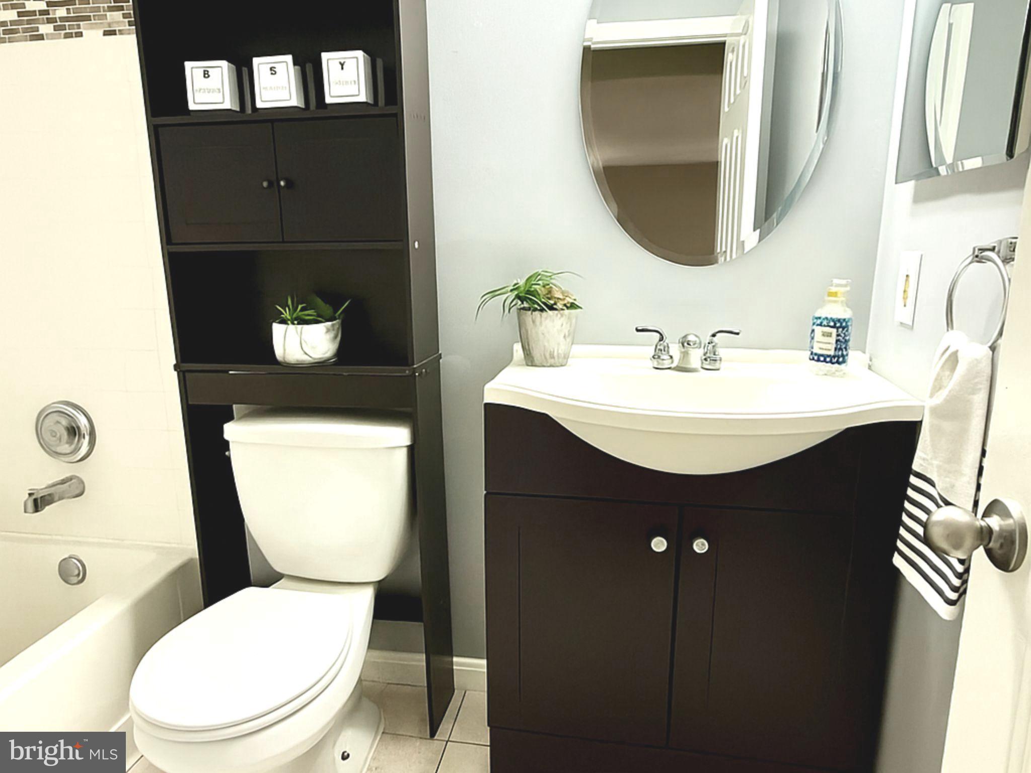 11713 Karbon Hill Court, Unit 710A Reston, VA 20191 - Photo 9 of 19 a bathroom with a sink vanity mirror and toilet