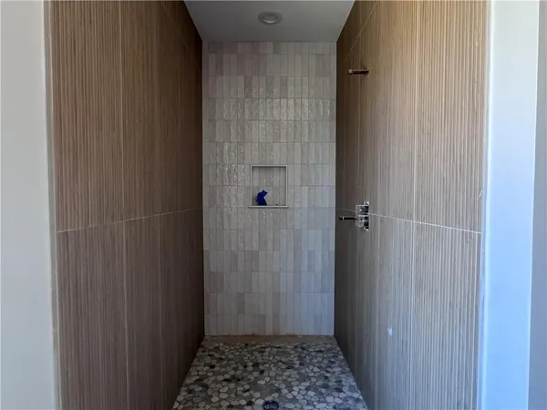 a bathroom with a shower