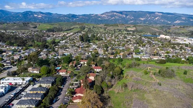 a view of city and mountain