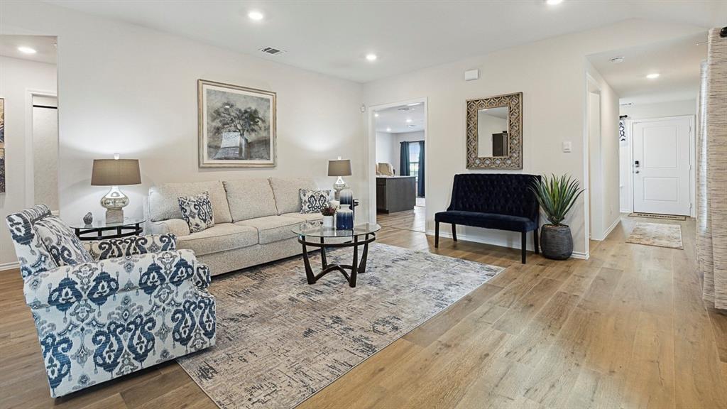120 Pheasant Run Road Lavon, TX 75166 - Photo 13 of 17 Living area featuring light wood-type flooring and recessed lighting