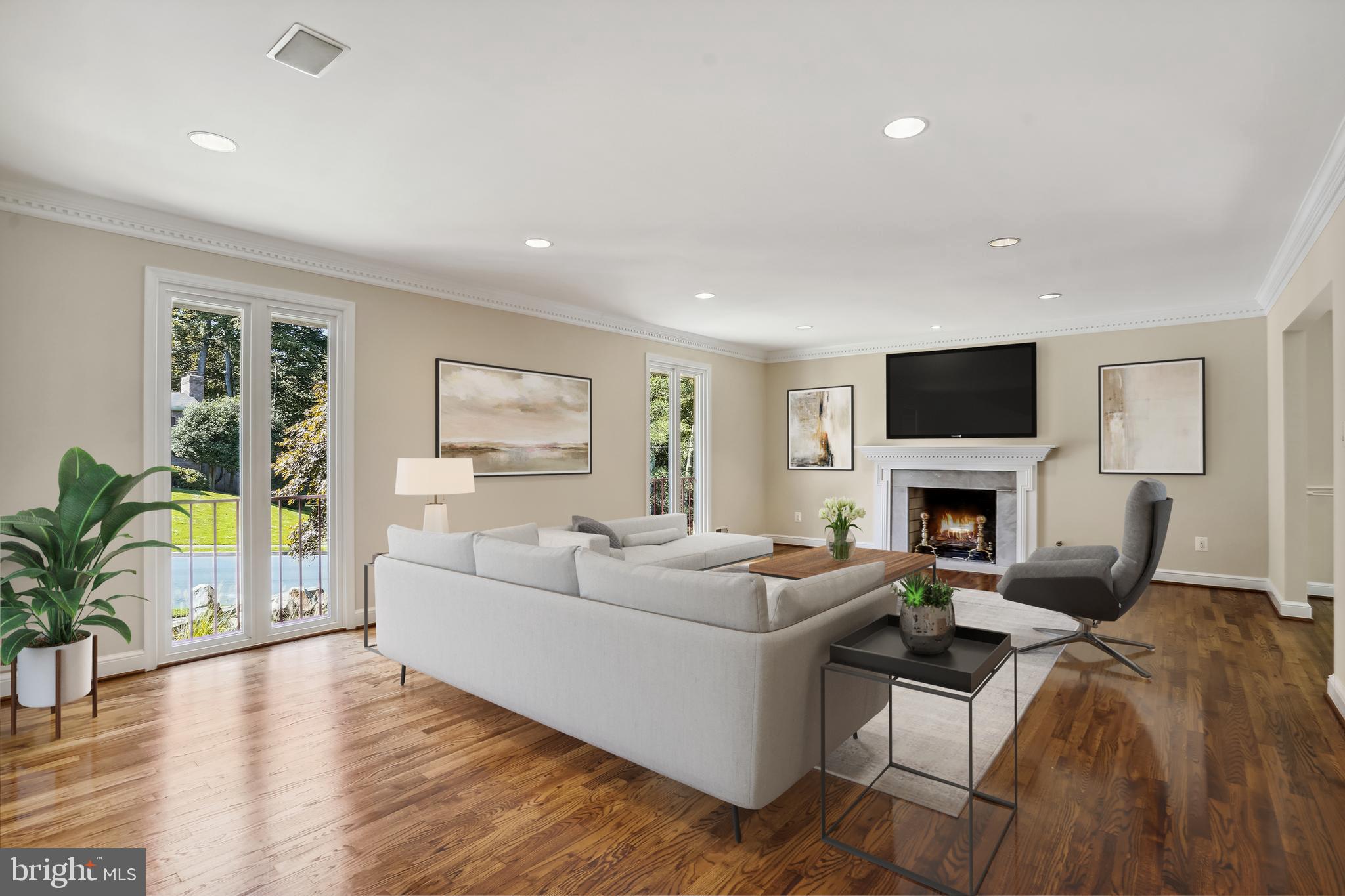 Living room--gas fireplace.
