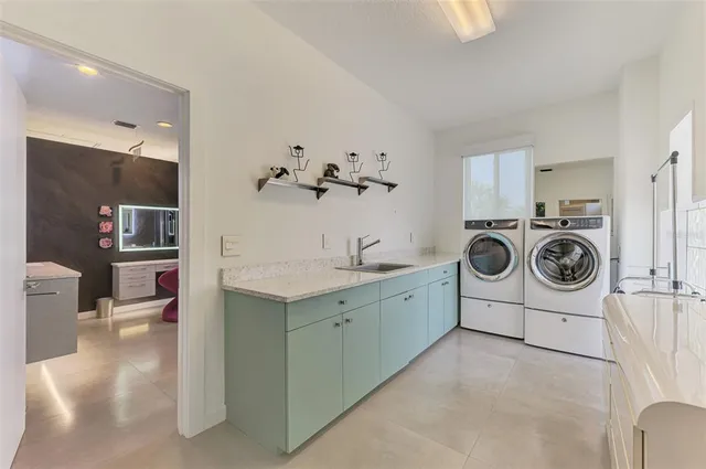 a view of a yard with a slide