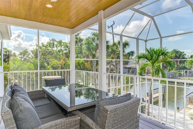 a view of a yard and car parked