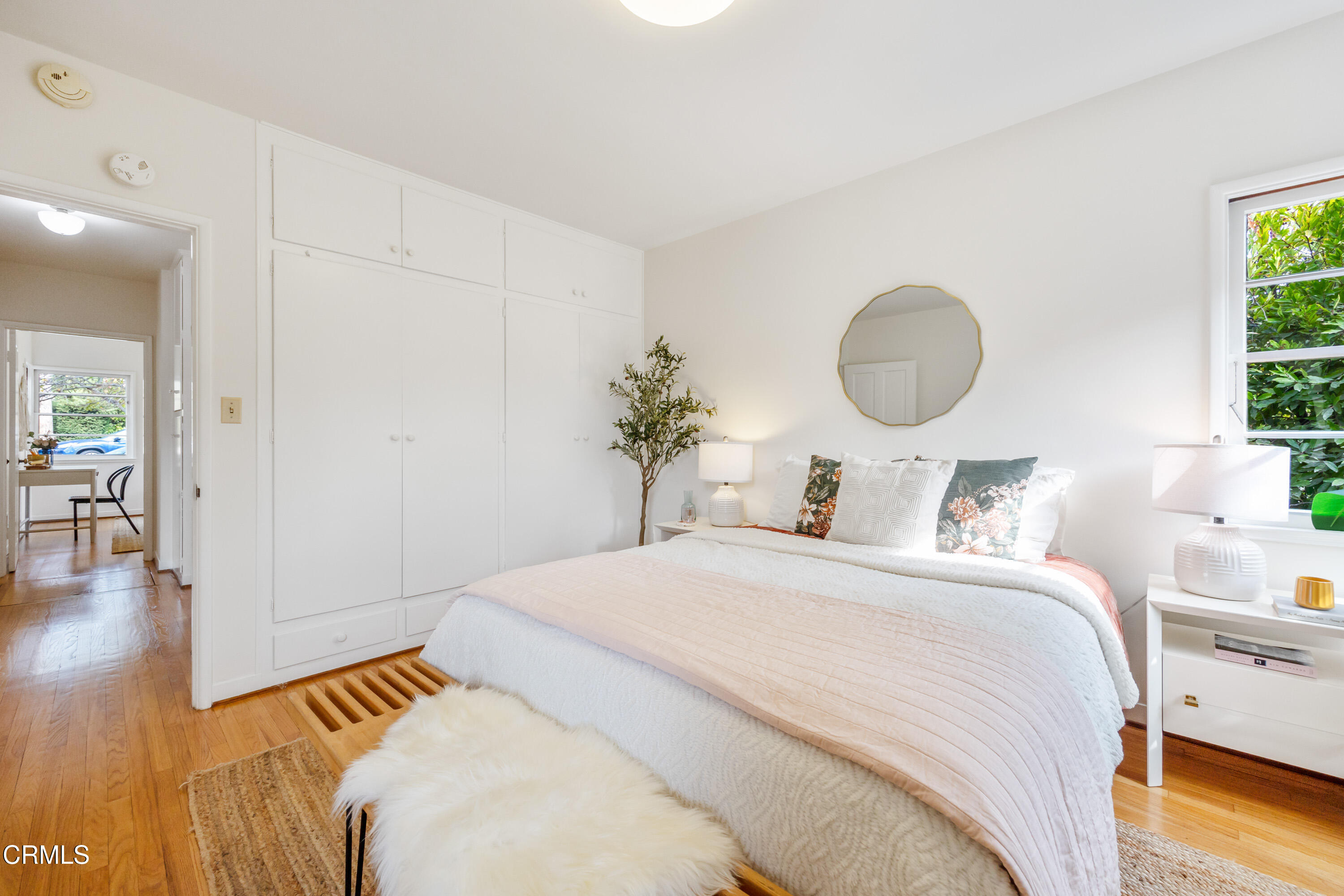 1766-1768 Whitefield Road Pasadena, CA 91104 - Photo 34 of 52 a bedroom with a bed and wooden floor