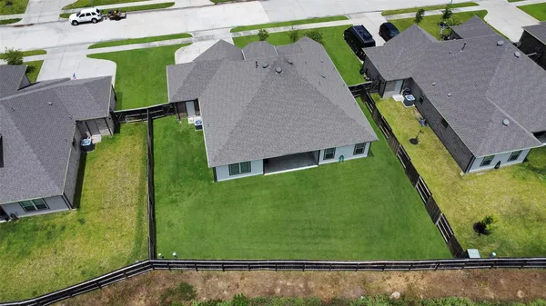 an aerial view of a house
