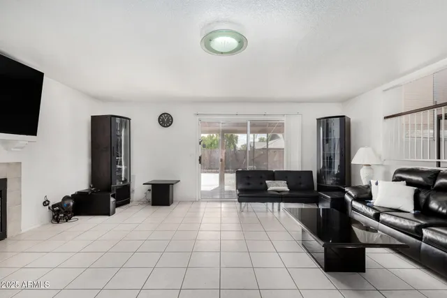 a living room with furniture