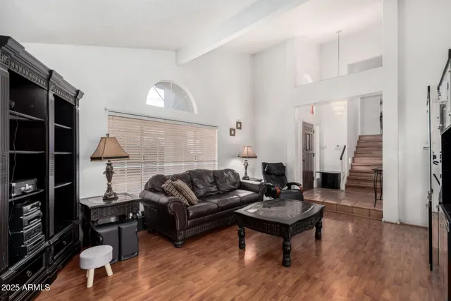 a living room with furniture