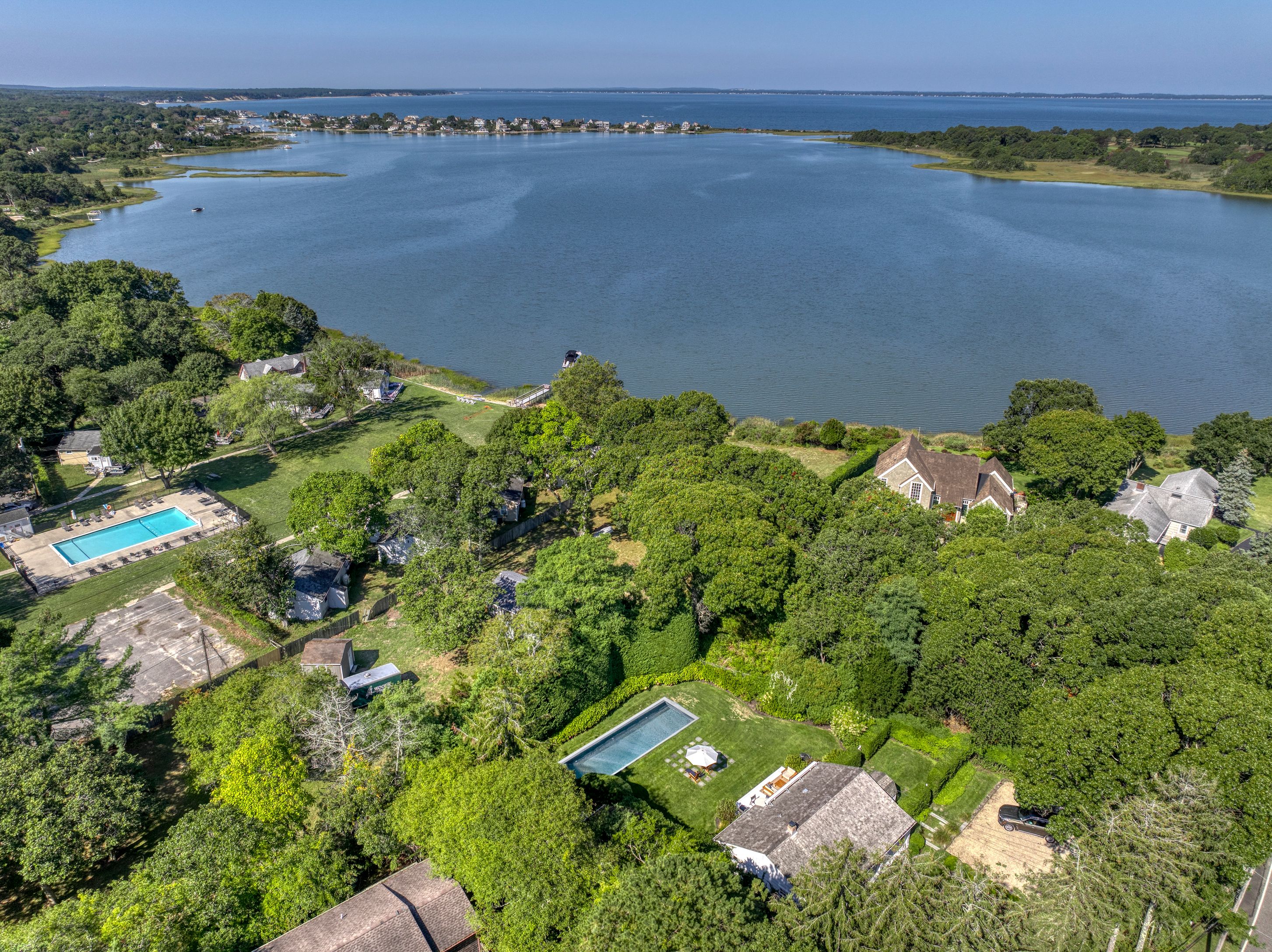 55 Shrubland Road Southampton, NY 11968 - Photo 15 of 15 Aerial #2 w/ relation to Cold Spring Pond
