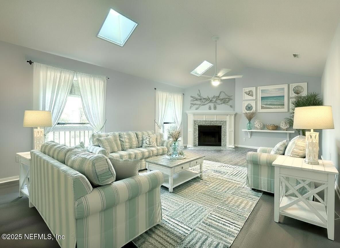 3801 Crown Point Road, Unit 3082 Jacksonville, FL 32257 - Photo 1 of 41 a living room with furniture and a fireplace