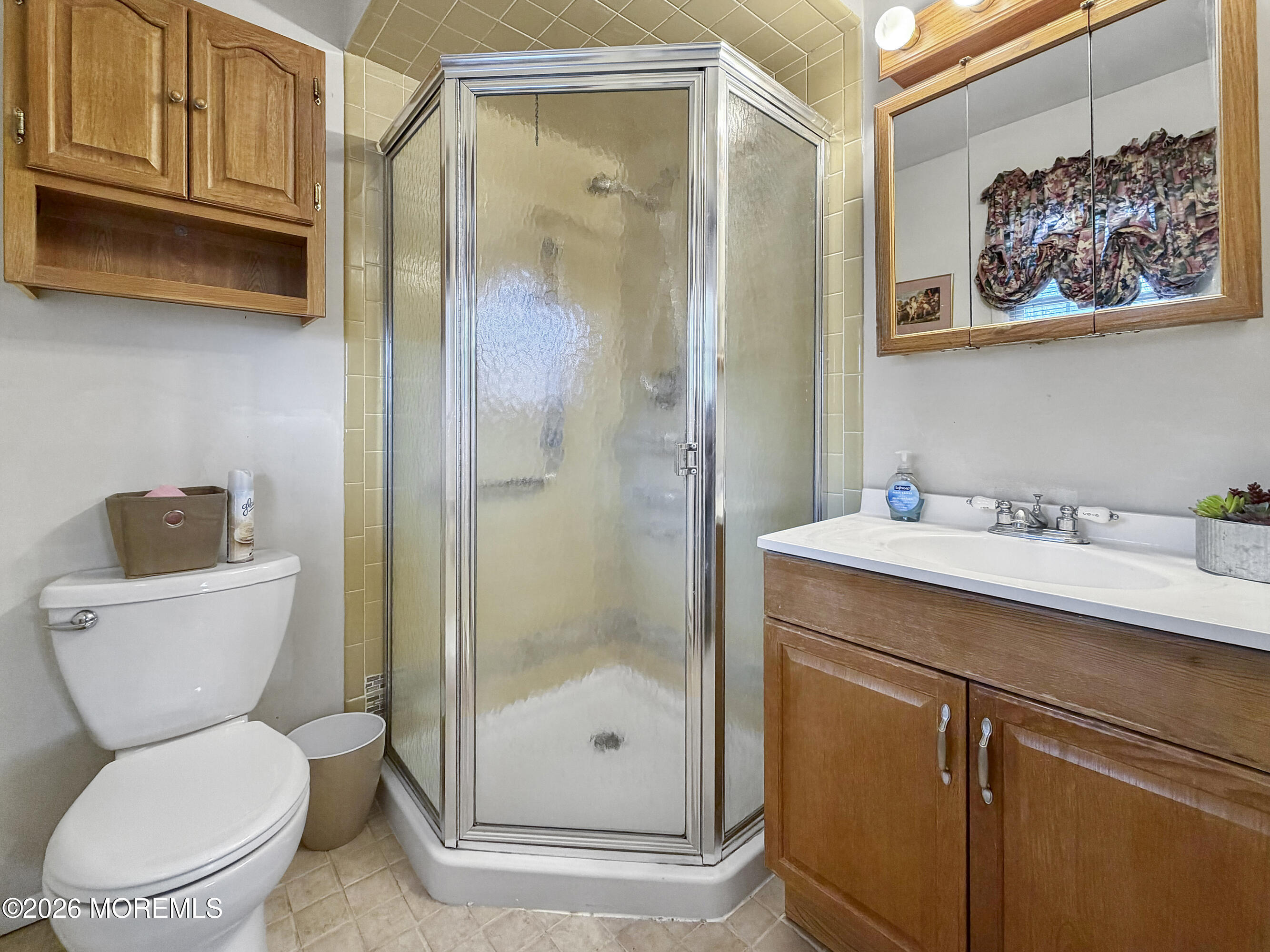 23 Higgins Court Brick, NJ 08724 - Photo 6 of 28 a bathroom with a shower sink mirror and toilet