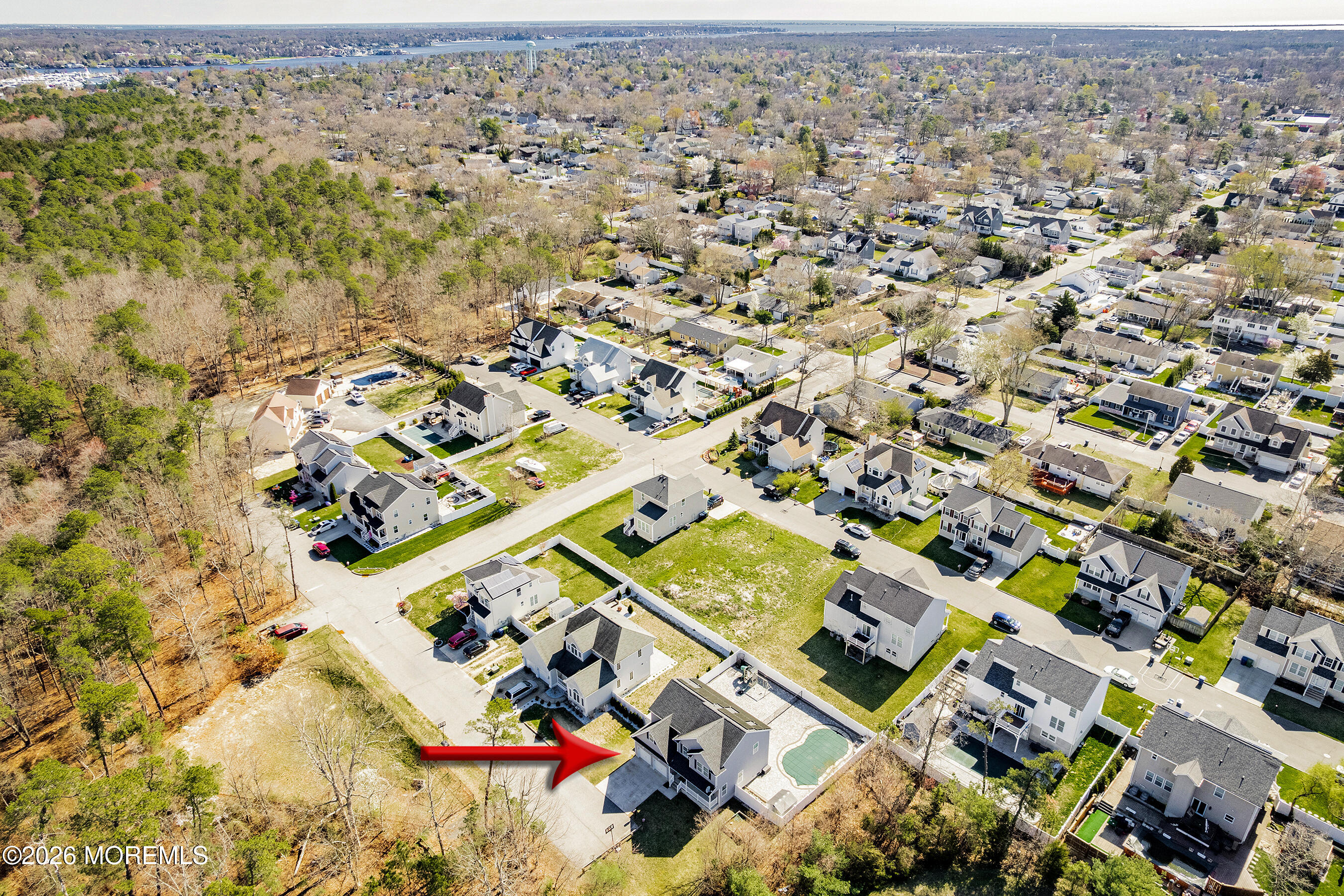 817 Locust Road Beachwood, NJ 08722 - Photo 41 of 52 06-Front Right Aerial with arrow copy