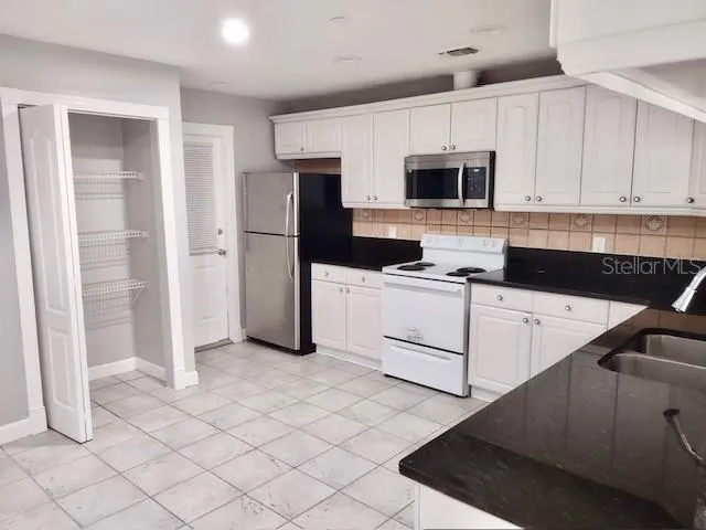 a living room with a large window