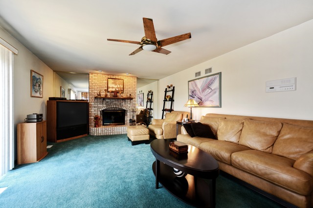 334 Highland Road Matteson, IL 60443 - Photo 5 of 10 a living room with furniture and a fireplace