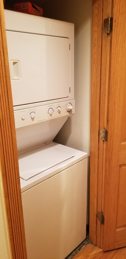 1534 West George Street, Unit G Chicago, IL 60657 - Photo 9 of 12 a utility room with dryer and washer