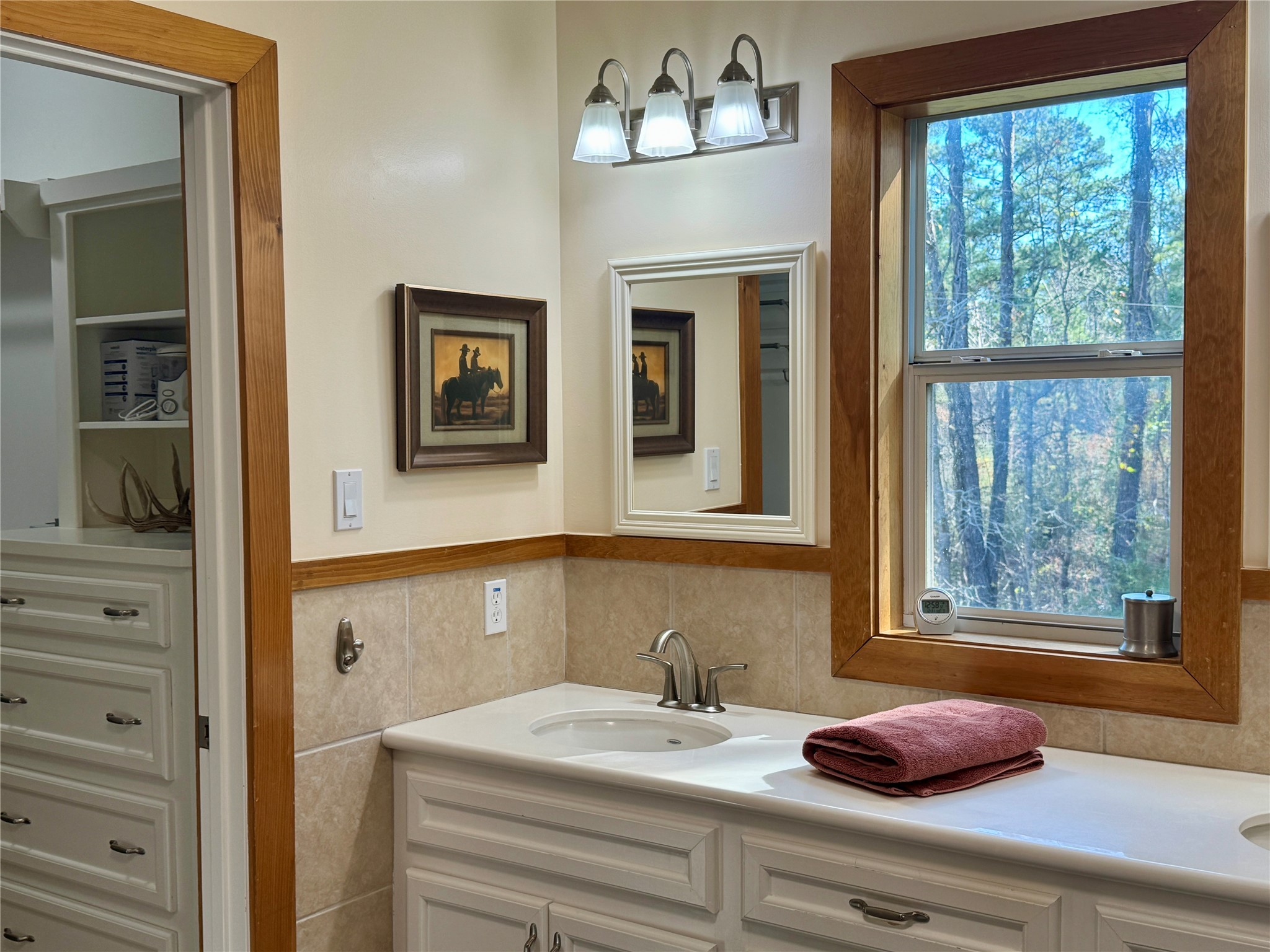 55 Lake Road Huntsville, TX 77320 - Photo 17 of 50 a bathroom with a sink and a mirror