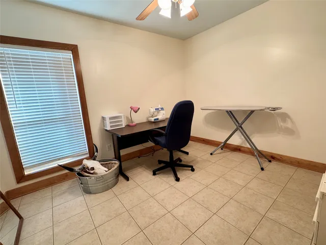 a view of a room with racks on the wall