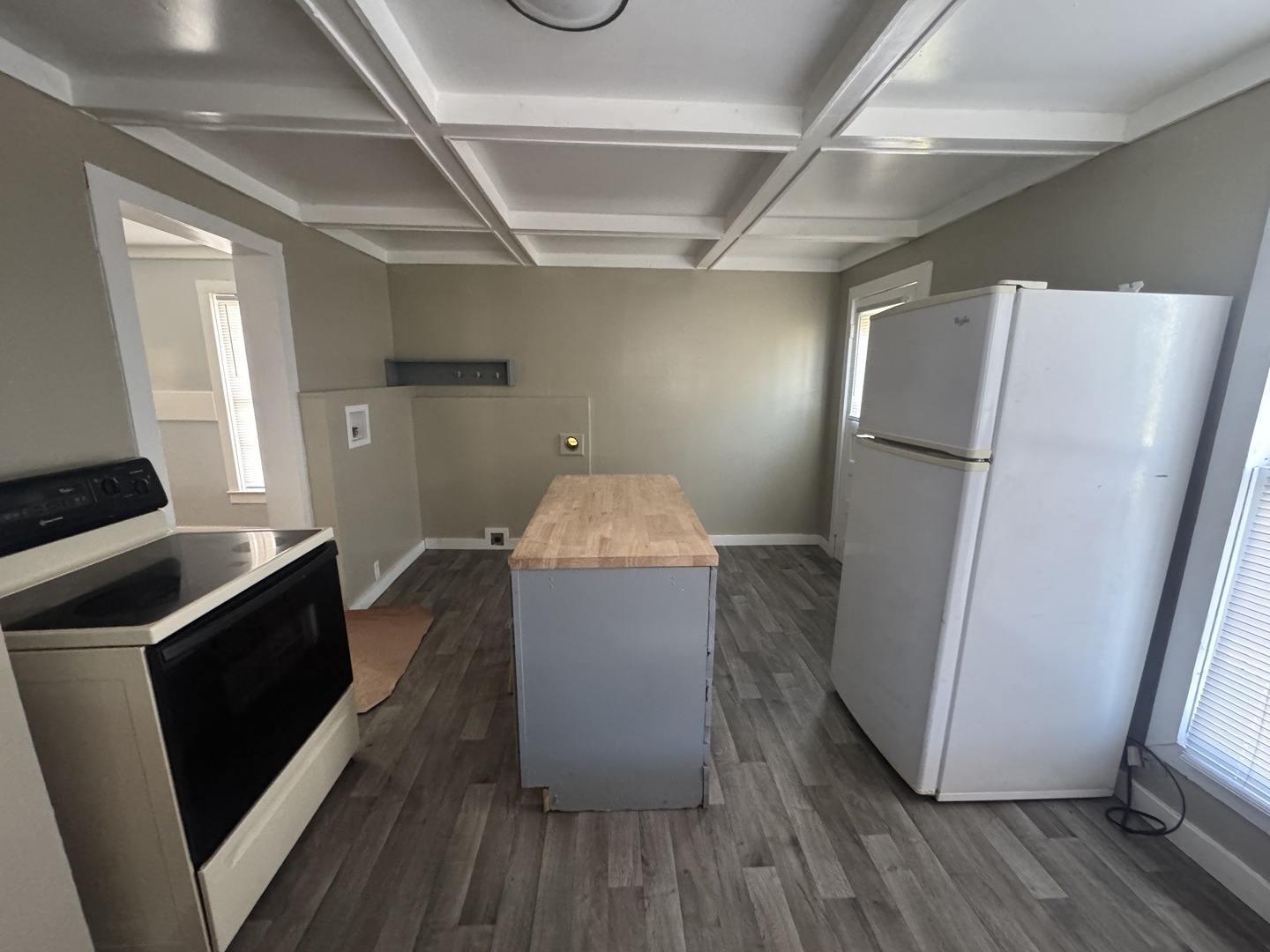 302 Coeburg Street Rio, IL 61472 - Photo 11 of 24 a kitchen with a refrigerator and wooden floor