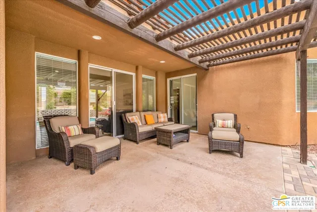 a living room with furniture
