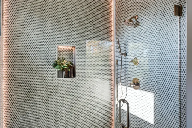 a bathroom with a shower