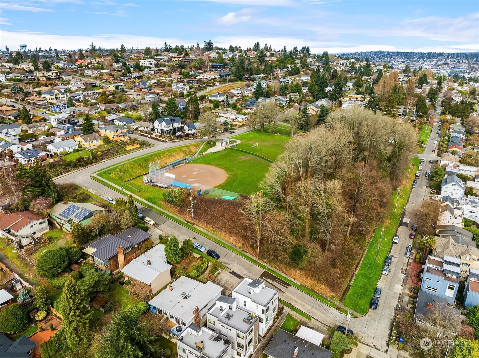 2307 West Raye Street Seattle, WA 98199 - Photo 31 of 38 an aerial view of residential houses with outdoor space