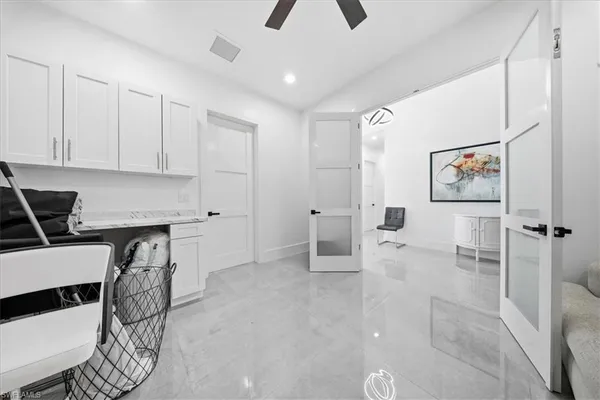 a living room with furniture