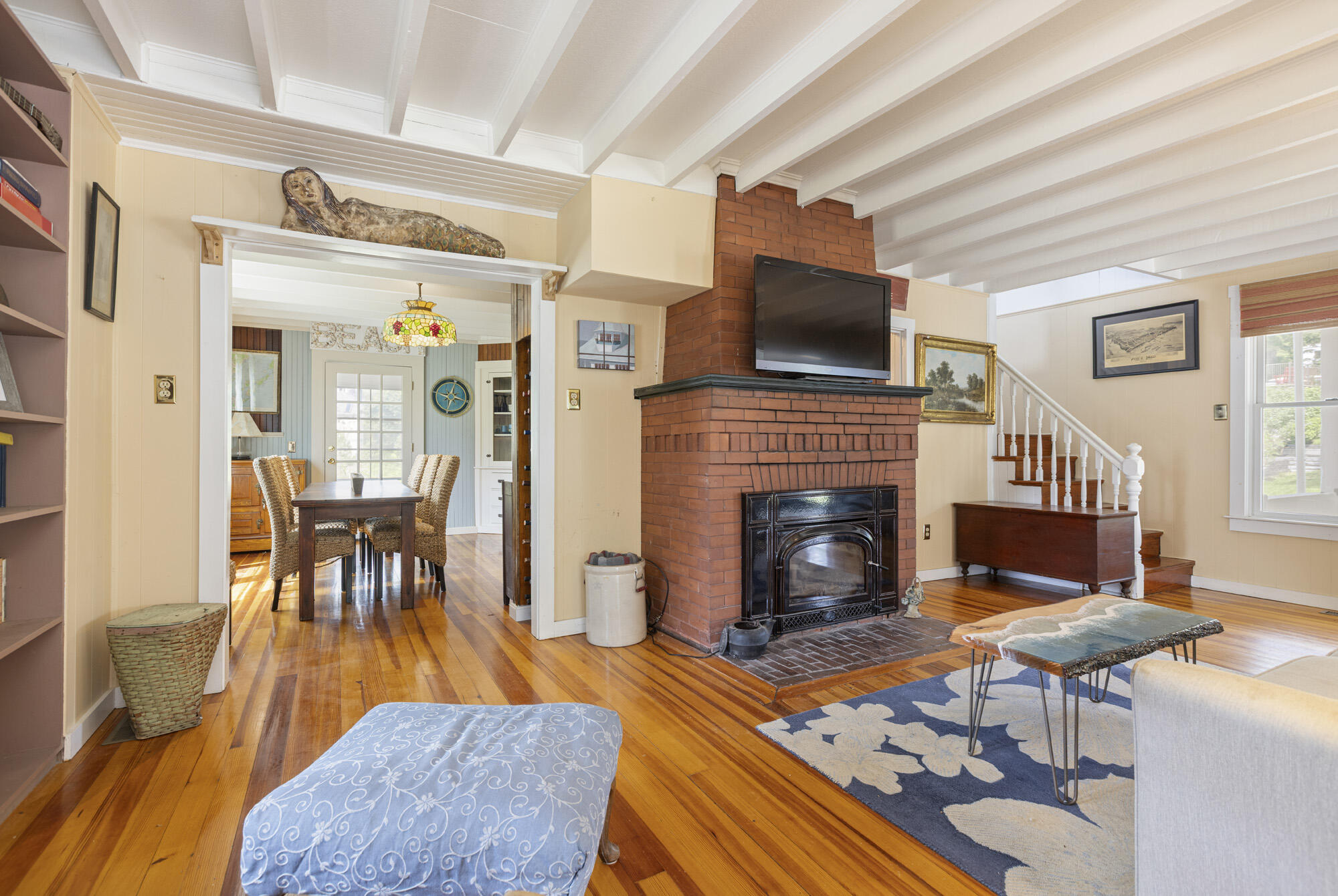 46 Ryefield Street Portland, ME 04108 - Photo 17 of 54 Fireplace with wood stove insert