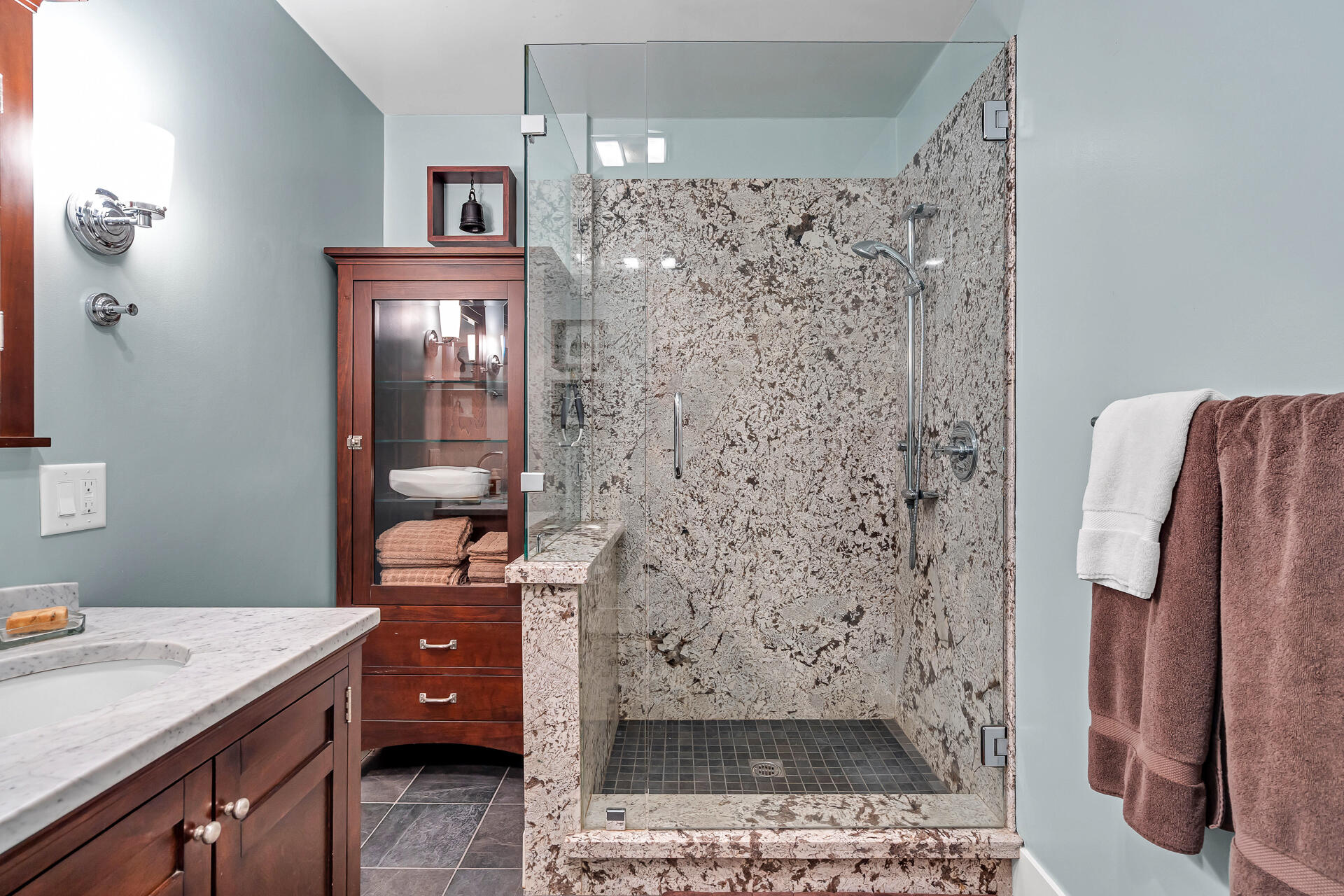 42048 Wilcox Road Hat Creek, CA 96040 - Photo 50 of 134 a bathroom with a sink and a shower