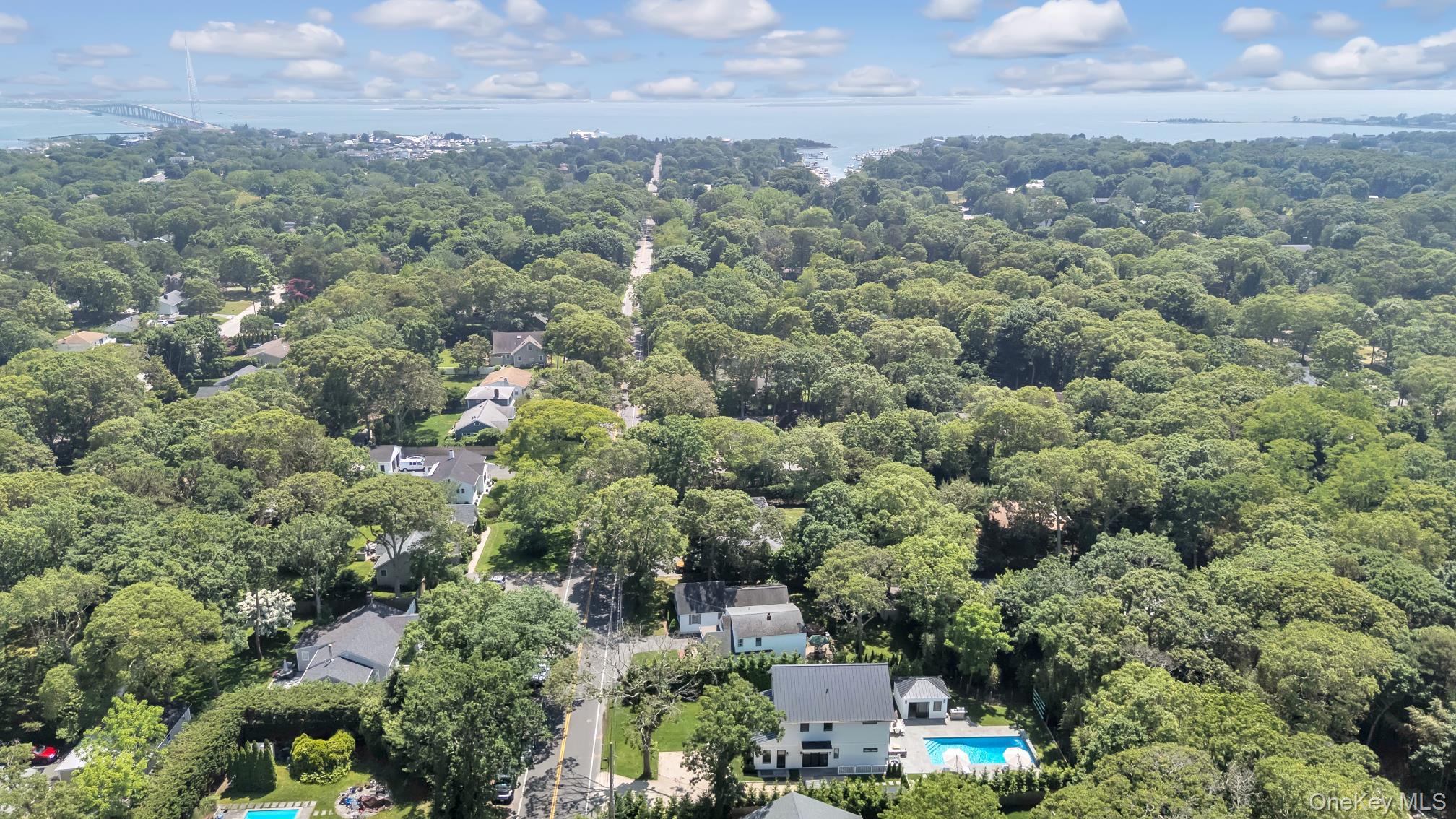 37 Wakeman Road Hampton Bays, NY 11946 - Photo 21 of 23 an aerial view of residential houses with outdoor space and trees