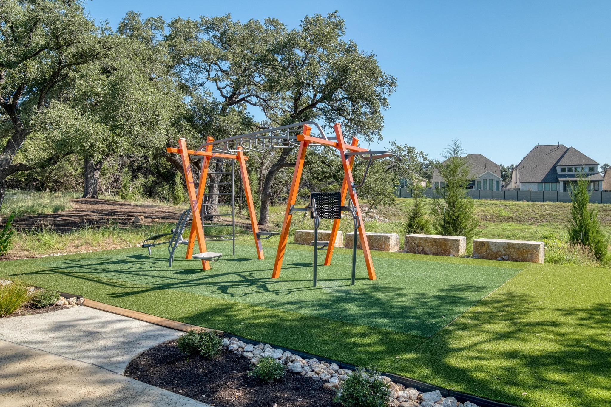 128 Three Oaks Lane Georgetown, TX 78628 - Photo 32 of 40 View of playground featuring a lawn