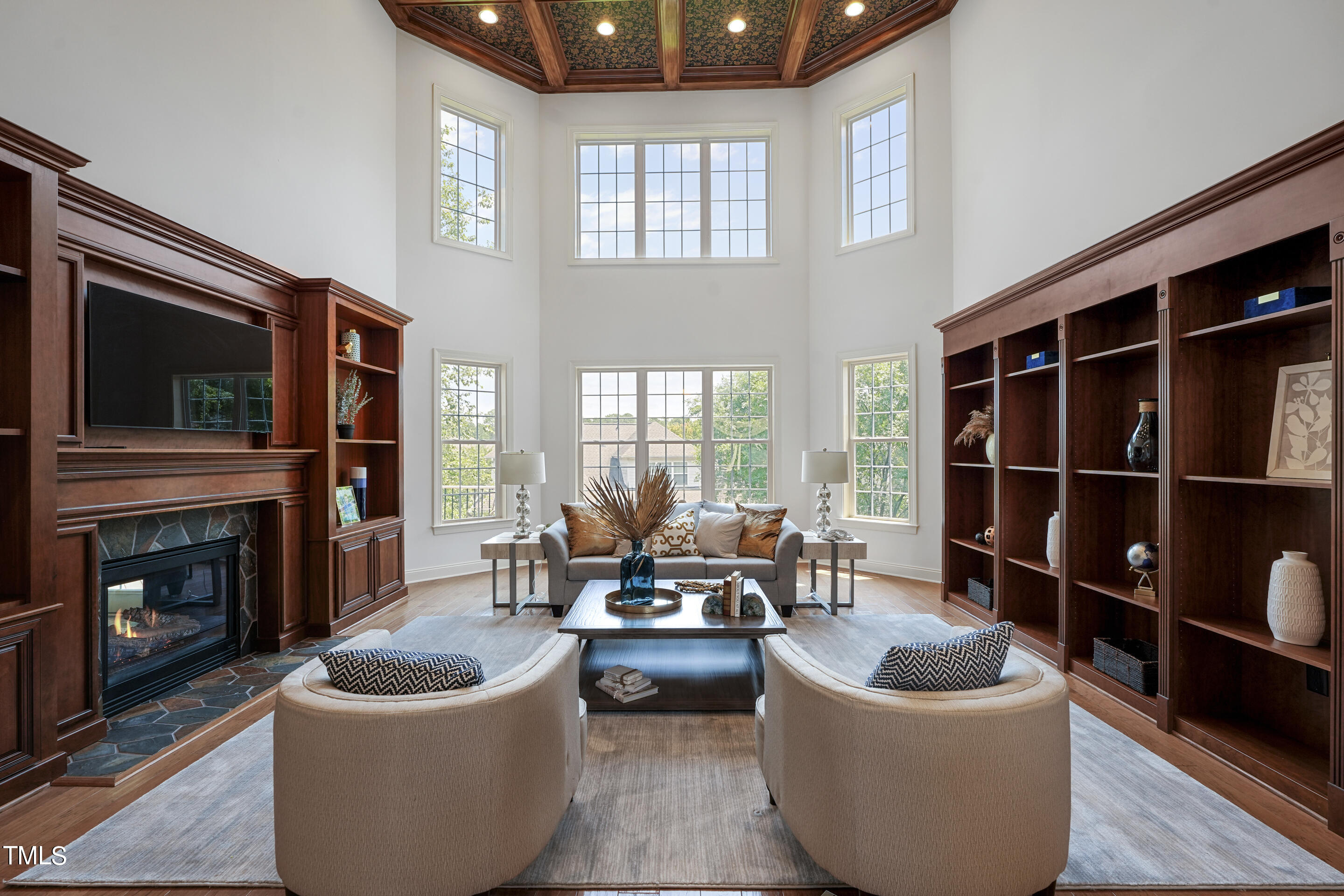 401 South Bend Drive Durham, NC 27713 - Photo 18 of 65 a living room with furniture and a fireplace