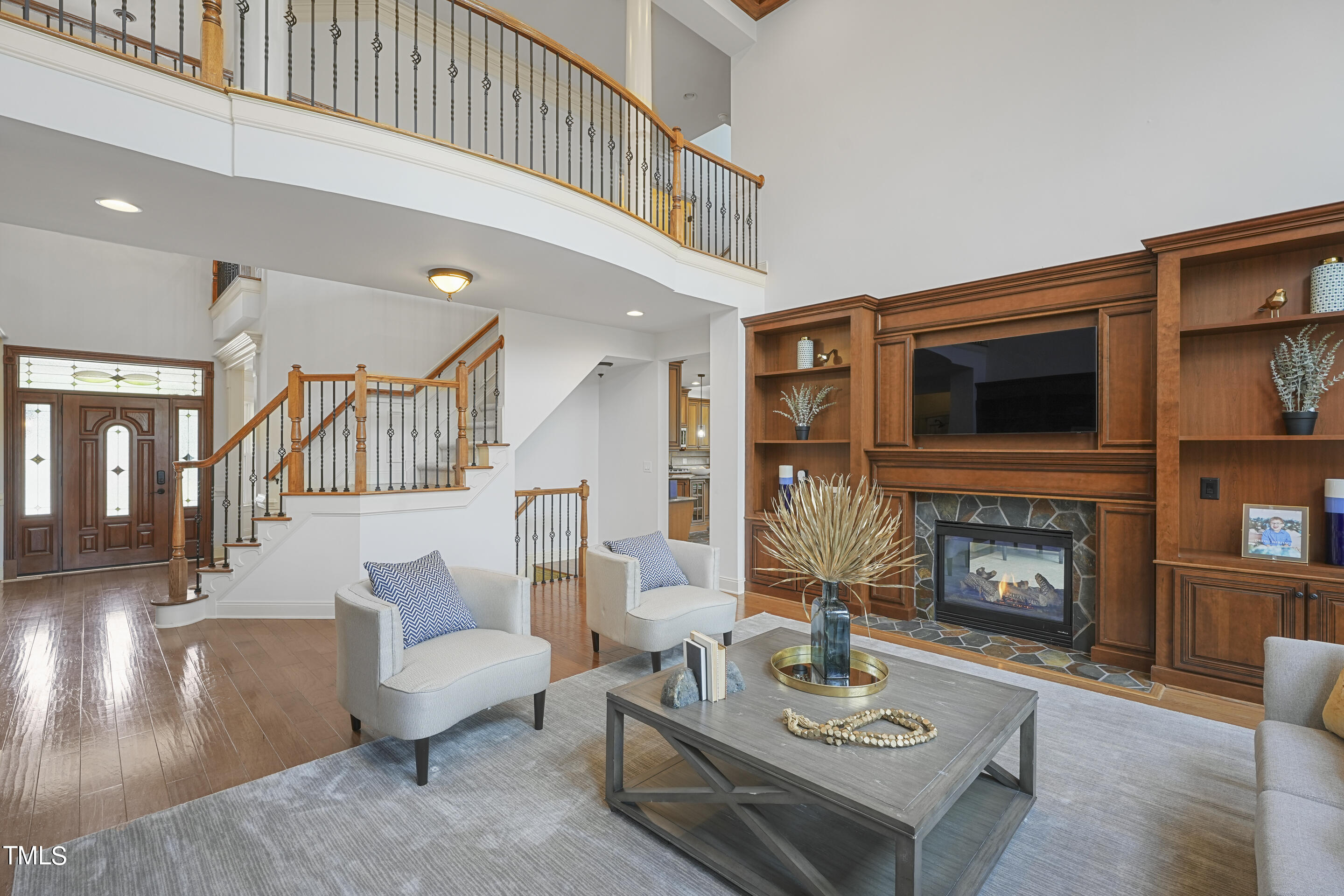 401 South Bend Drive Durham, NC 27713 - Photo 20 of 65 a living room with furniture and a fireplace