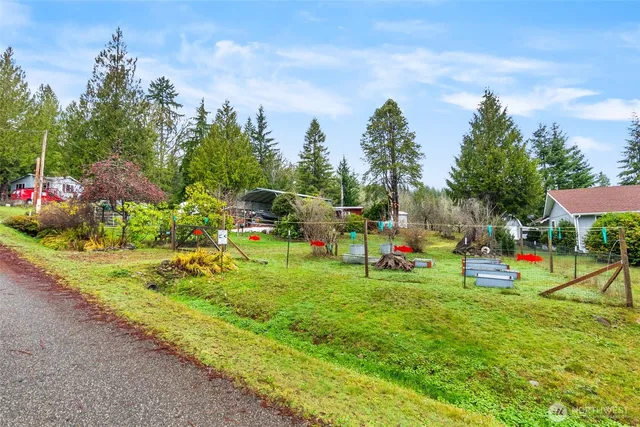 a view of a lake with a houses