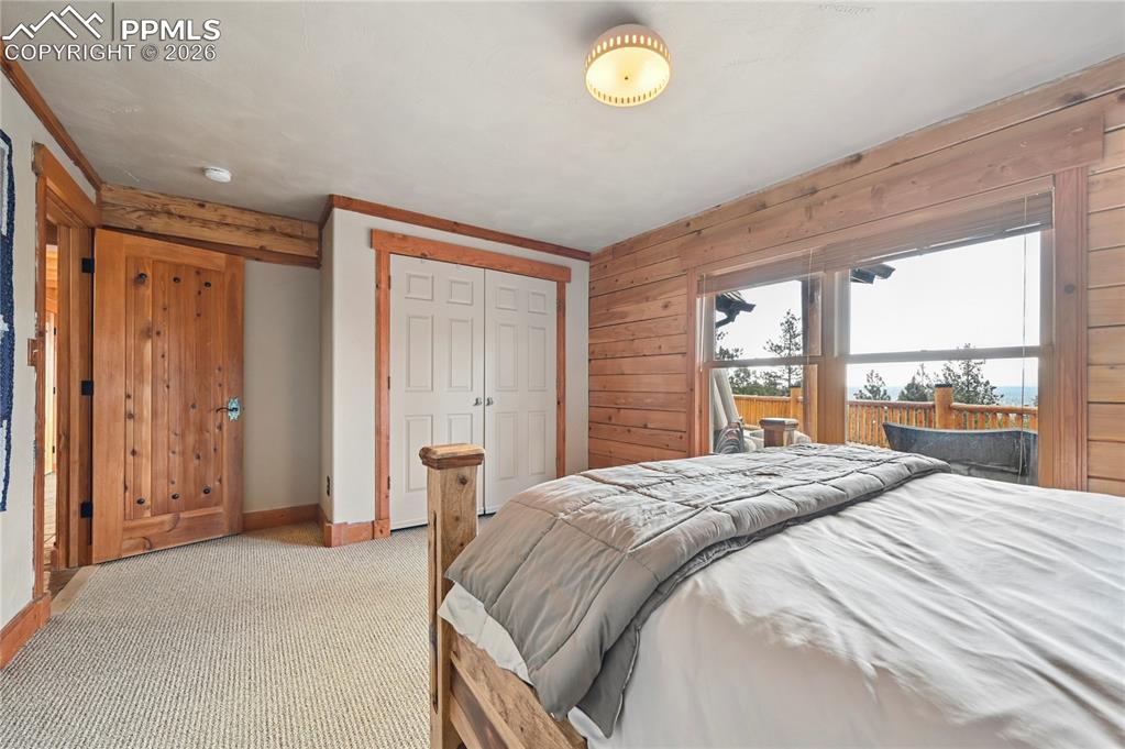 3613 Trail Creek Road Florissant, CO 80816 - Photo 21 of 43 a bedroom with a bed and a large window