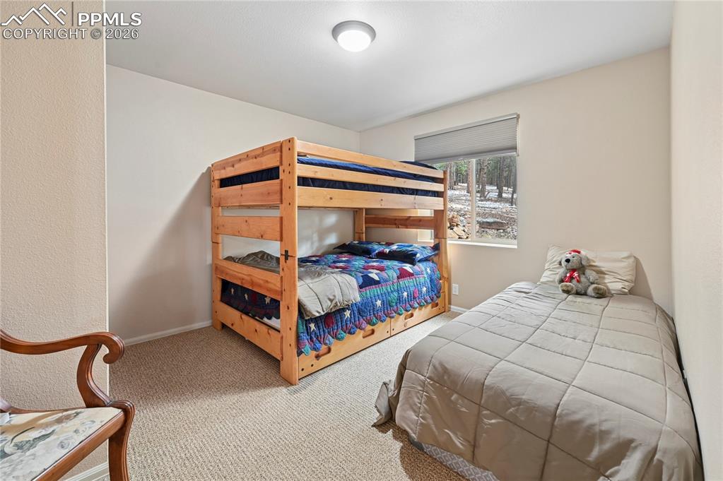 3613 Trail Creek Road Florissant, CO 80816 - Photo 34 of 43 a bedroom with two beds and window