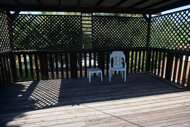 a view of deck with wooden floor
