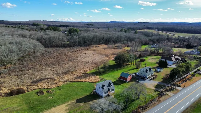 a view of a lush green field