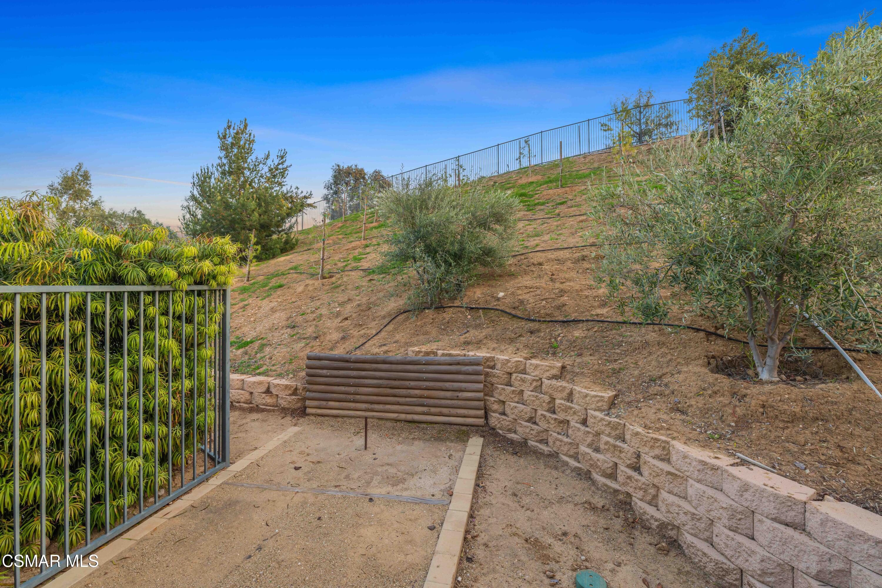 6508 High Country Place Moorpark, CA 93021 - Photo 75 of 95 a view of a yard with plants and wooden fence