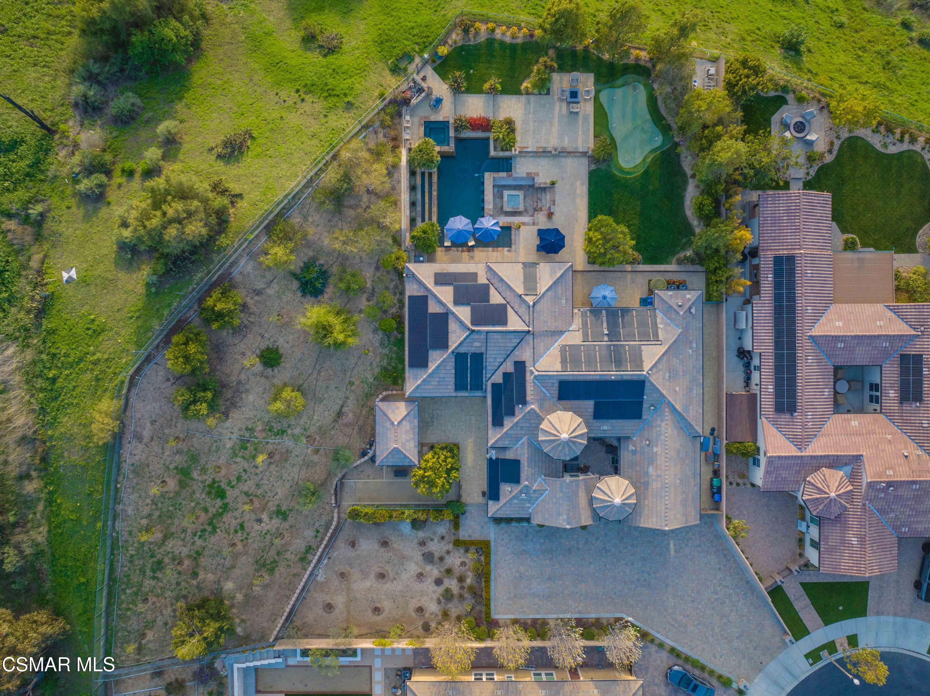 6508 High Country Place Moorpark, CA 93021 - Photo 90 of 95 an aerial view of a house with a yard