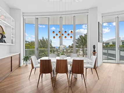 a kitchen with counter top space