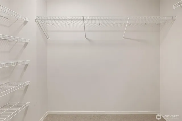a view of small space with racks on the wall
