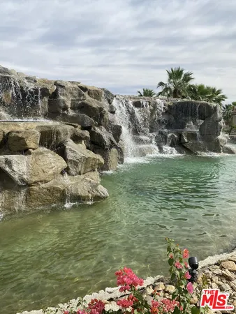 a view of a water with an outdoor seating