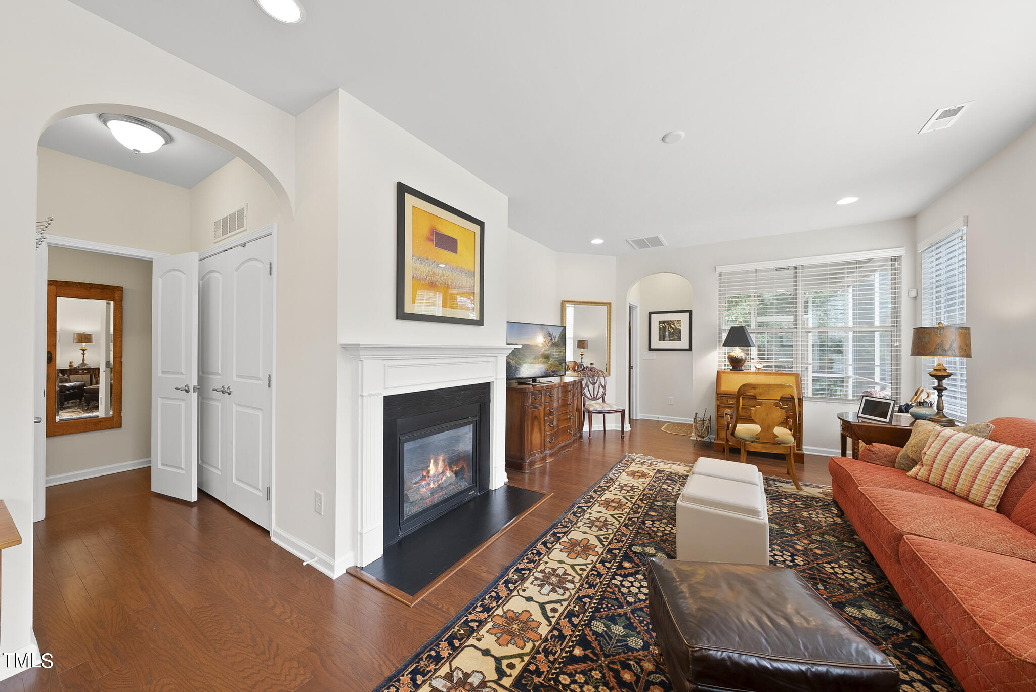 2 Intuition Circle Durham, NC 27705 - Photo 17 of 33 a living room with furniture and a fireplace