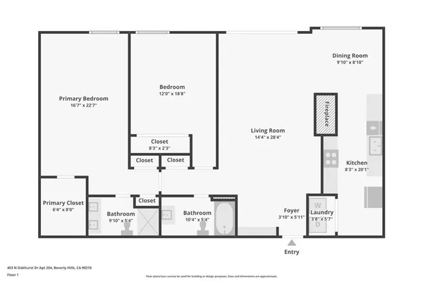 $4,600 | 403 North Oakhurst Drive, Unit 204, Beverly Hills, CA 90210