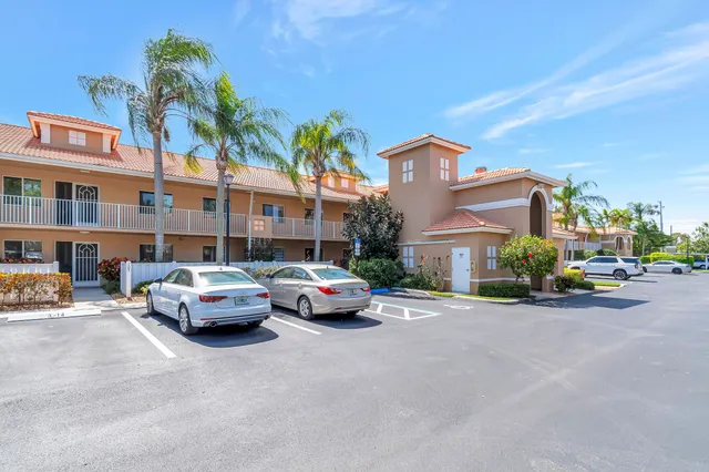 a view of a swimming pool and an outdoor space