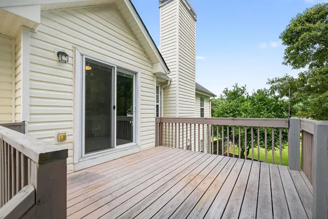 a view of a wooden deck