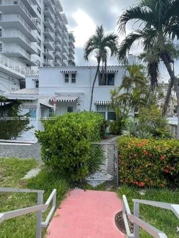 a view of a yard with plants