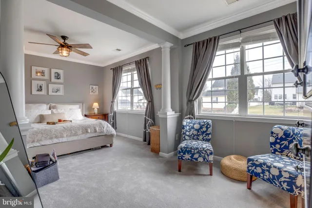 a view of a hallway with washer and dryer