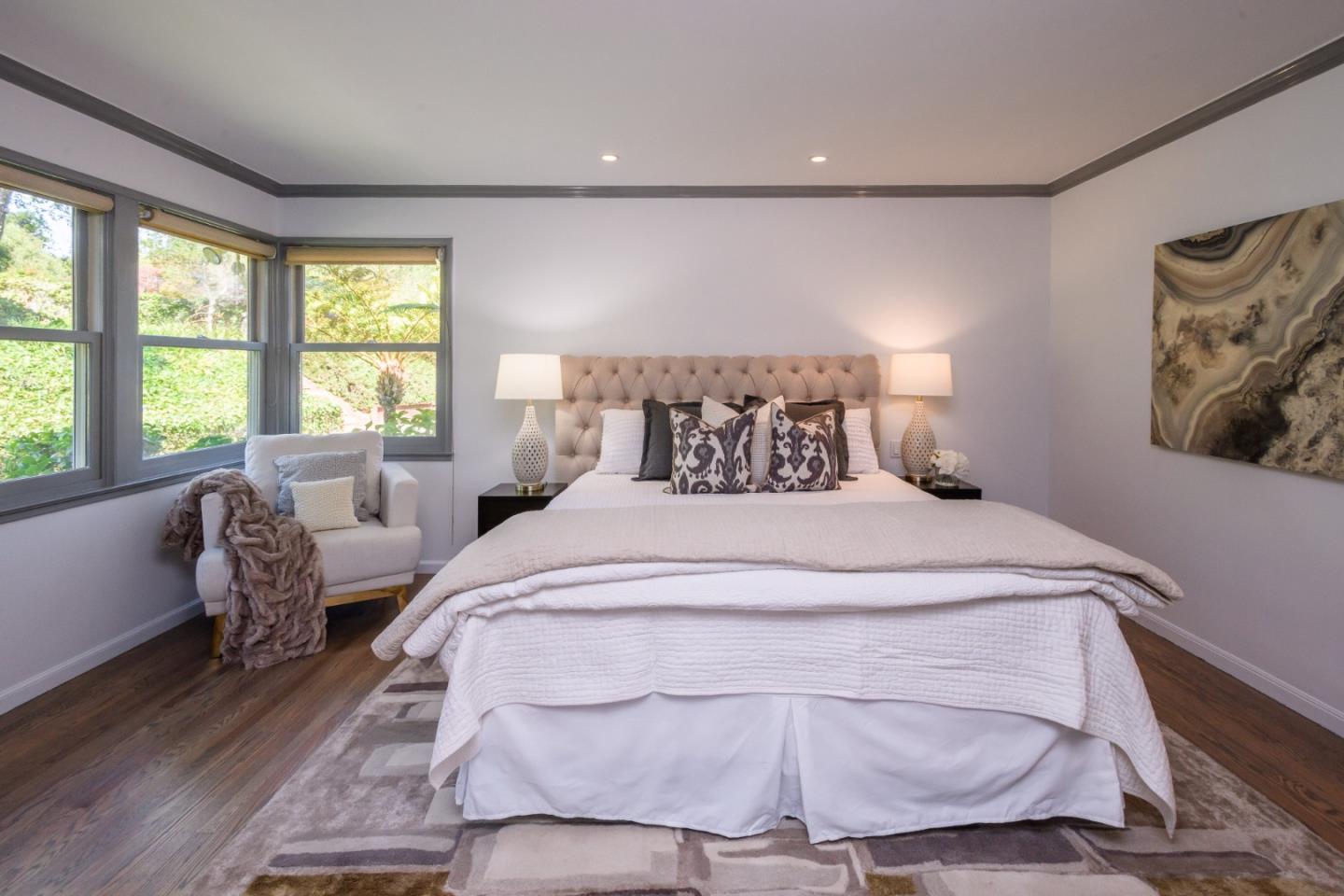 835 Longview Road Hillsborough, CA 94010 - Photo 25 of 46 a bedroom with a bed and a large window